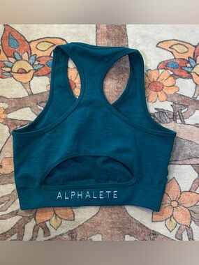 Alphalete Teal Cutout Racerback Sports Bra